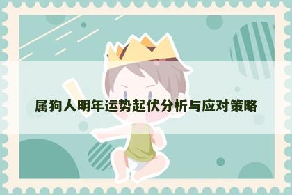 属狗人明年运势起伏分析与应对策略